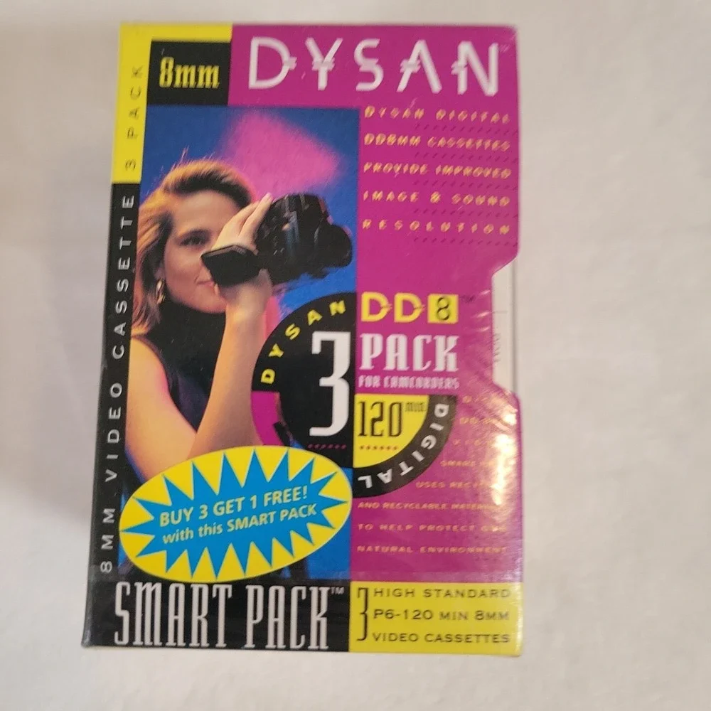 Dysan 8mm Video Cassette 120 Min Digital Buy 3 Get 1 Free Brand New Sealed